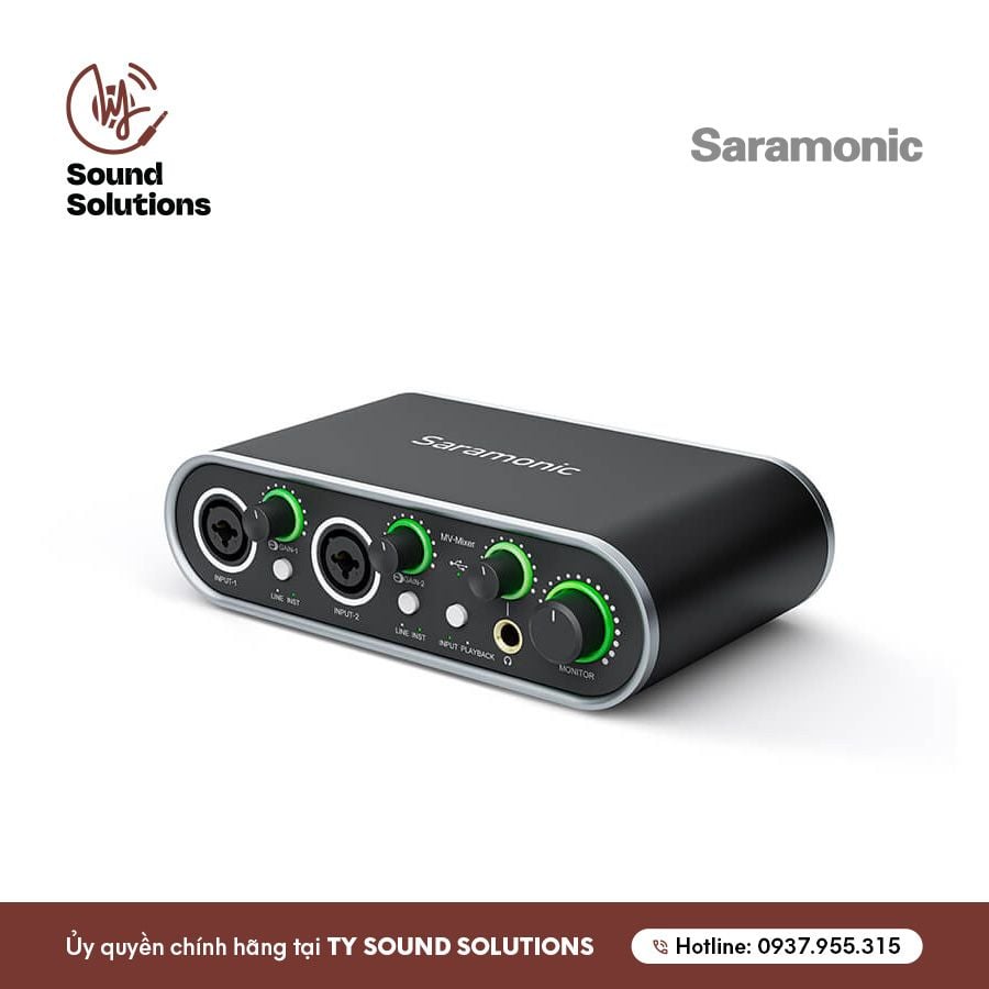 SOUNDCARDS CHÍNH HÃNG - SARAMONIC MV-MIXER 2 KÊNH