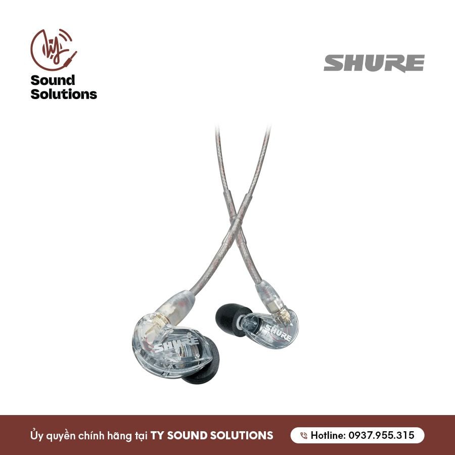 TAI NGHE INEAR CHÍNH HÃNG CÓ DÂY - SHURE SE215 PRO MÀU CLEAR