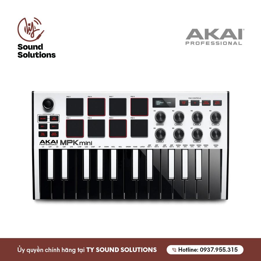 THIẾT BỊ SẢN XUẤT ÂM NHẠC CHÍNH HÃNG - AKAI MPK MINI 3 WHITE