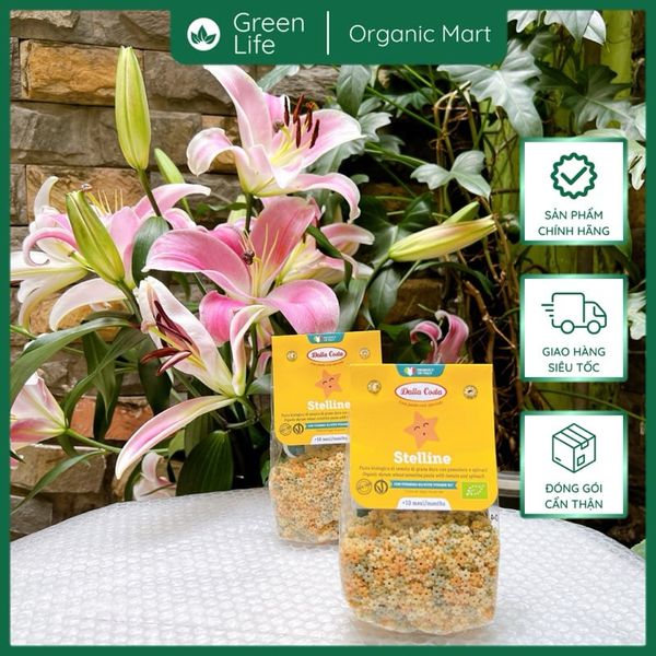 Nui Hữu Cơ Rau Củ Cho Bé Dalla Costa Hình Sao 200g - Dalla Costa Organic Baby Pasta Stelline