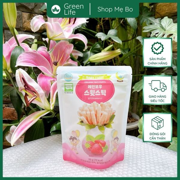 Bánh gạo Organic Farm to family Hàn dạng que 20g (6m+