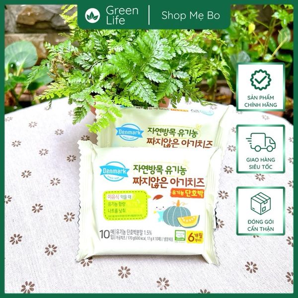 PHÔ MAI TÁCH MUỐI HỮU CƠ HÀN QUỐC DENMARK Vị Sữa/ Chuối/ Bí đỏ 6M+