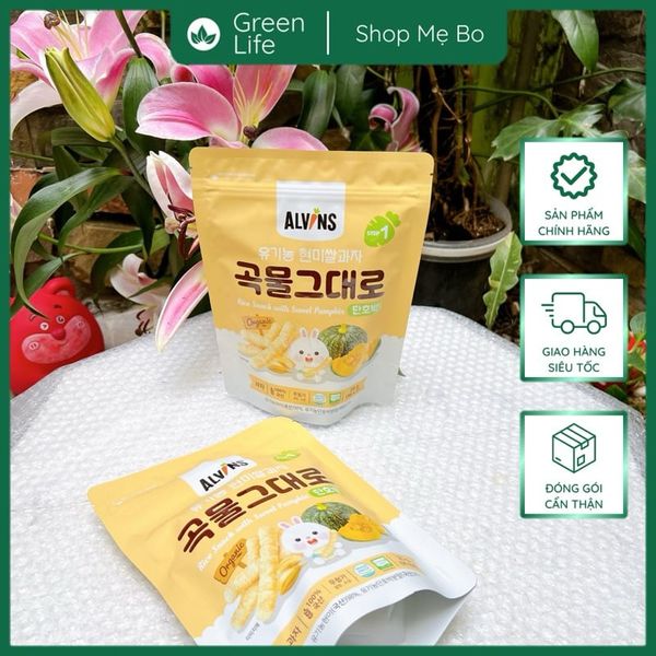 BÁNH GẠO LỨT HỮU CƠ ĂN DẶM DẠNG QUE ALVINS CHO BÉ TỪ 6M+ ( 25G )