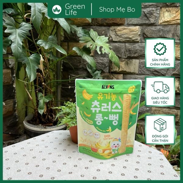 Bánh gạo ăn dặm hữu cơ cho bé dạng thanh Alvins 30g