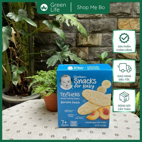 BÁNH GẠO GERBER VỊ CHUỐI ĐÀO 6 HỘP X 48G