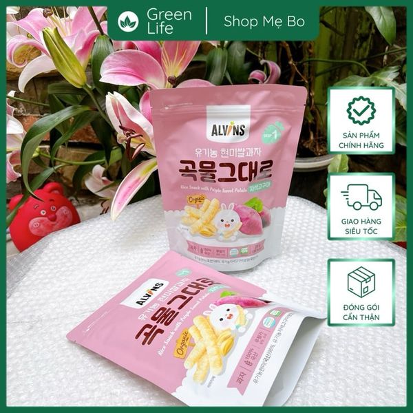 BÁNH GẠO LỨT HỮU CƠ ĂN DẶM DẠNG QUE ALVINS CHO BÉ TỪ 6M+ ( 25G )