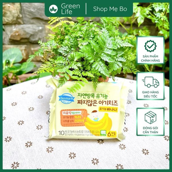 PHÔ MAI TÁCH MUỐI HỮU CƠ HÀN QUỐC DENMARK Vị Sữa/ Chuối/ Bí đỏ 6M+