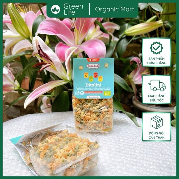 Nui ống ngắn rau củ hữu cơ Dalla Costa 200g (Trên 10 tháng)