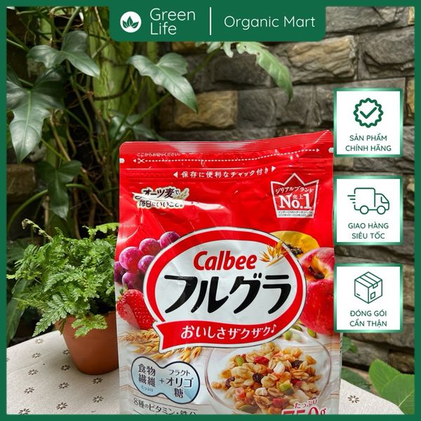 Ngũ cốc CALBEE gói 750g - Đỏ: Trái cây hỗn hợp