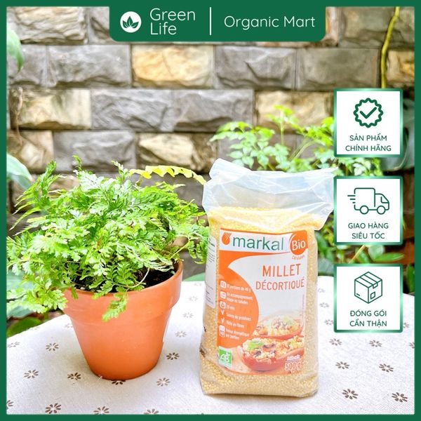 Hạt kê hữu cơ đã bóc vỏ Markal 500g