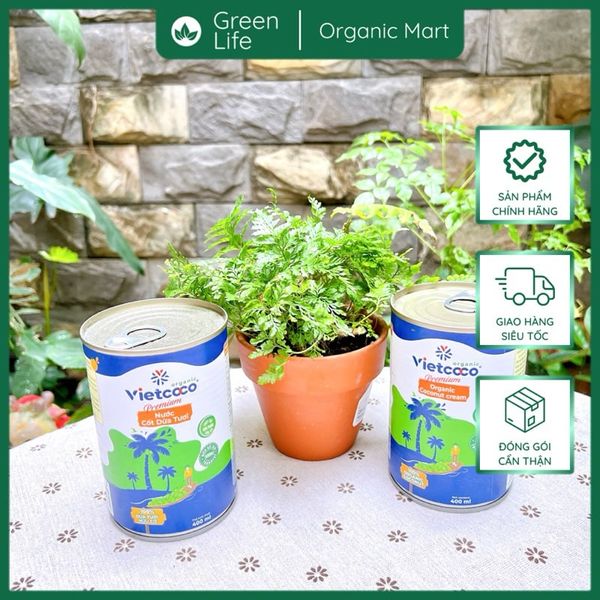 Nước cốt dừa organic Vietcoco lon 400ml