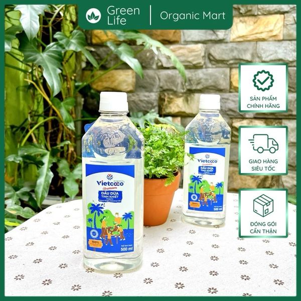Dầu dừa tinh khiết Premium Organic VIETCOCO - 500ml