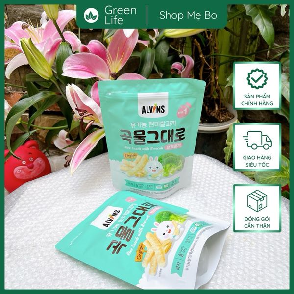 BÁNH GẠO LỨT HỮU CƠ ĂN DẶM DẠNG QUE ALVINS CHO BÉ TỪ 6M+ ( 25G )