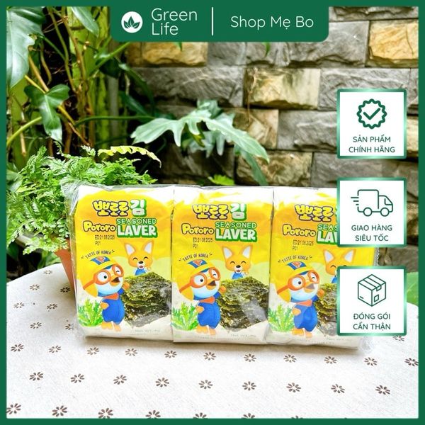 Rong Biển Ăn Liền Pororo - Set 3 gói