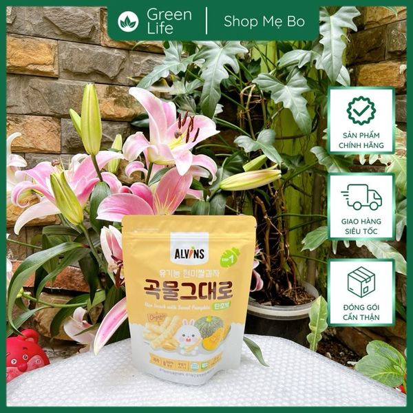 BÁNH GẠO LỨT HỮU CƠ ĂN DẶM DẠNG QUE ALVINS CHO BÉ TỪ 6M+ ( 25G )