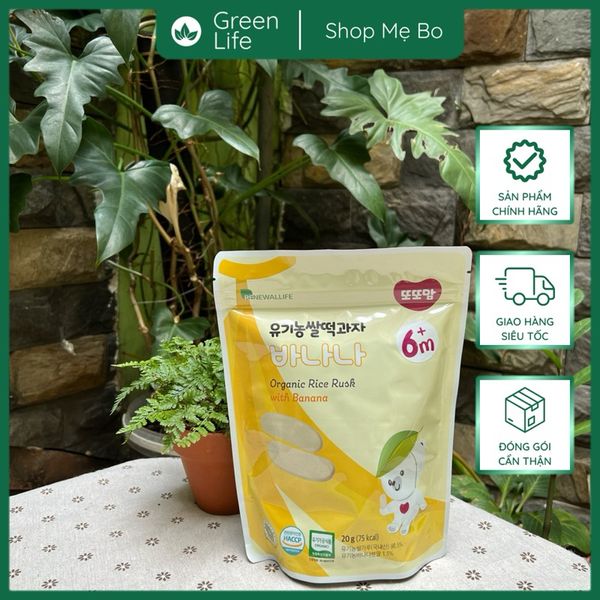 Bánh gạo hữu cơ dạng dẹt Ddoddomam Hàn Quốc -20g