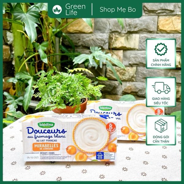 Sữa chua phô mai Bledina Douceurs Pháp – 1 lốc 4 hộp x 100G