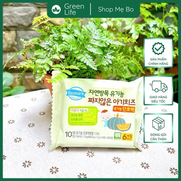 PHÔ MAI TÁCH MUỐI HỮU CƠ HÀN QUỐC DENMARK Vị Sữa/ Chuối/ Bí đỏ 6M+