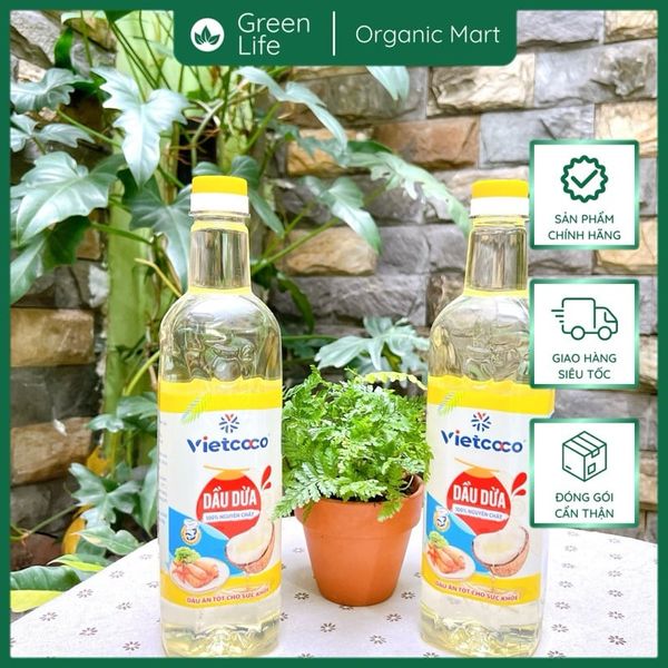 Dầu dừa cooking oil VIETCOCO - chai 1 Lít