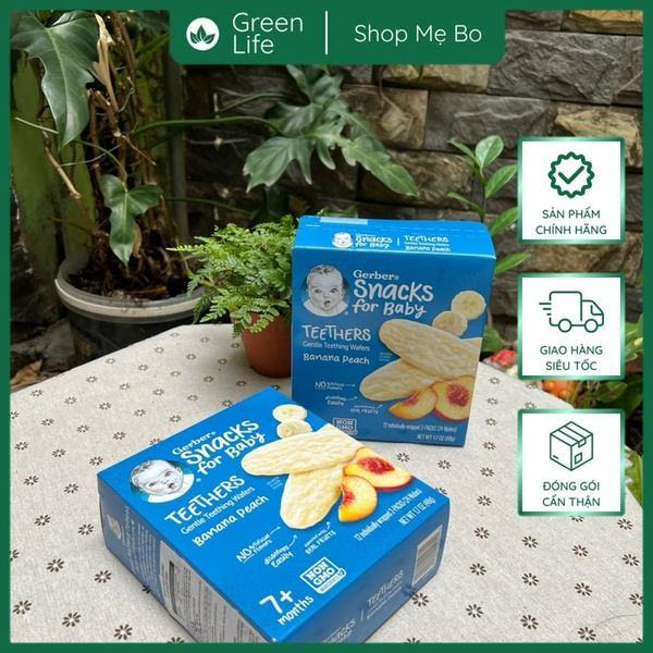 BÁNH GẠO GERBER VỊ CHUỐI ĐÀO 6 HỘP X 48G