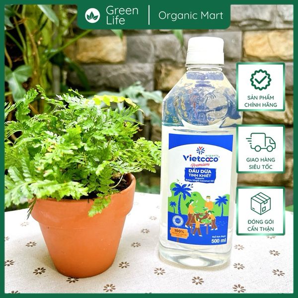 Dầu dừa tinh khiết Premium Organic VIETCOCO - 500ml