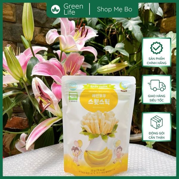 Bánh gạo Organic Farm to family Hàn dạng que 20g (6m+