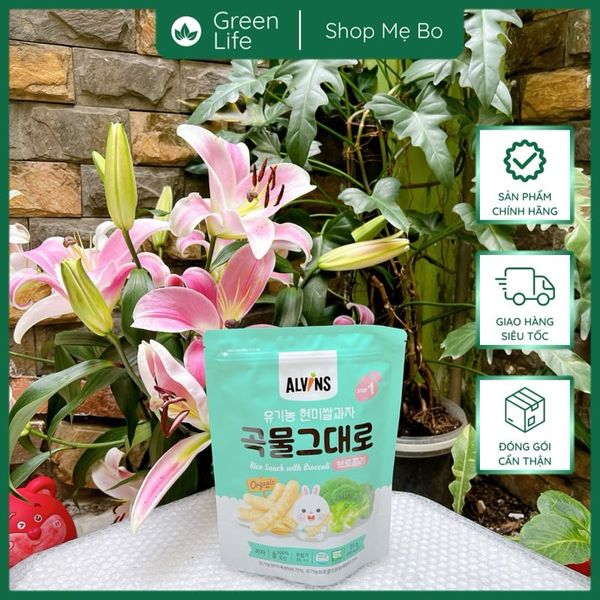 BÁNH GẠO LỨT HỮU CƠ ĂN DẶM DẠNG QUE ALVINS CHO BÉ TỪ 6M+ ( 25G )