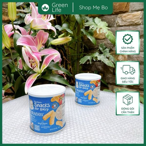 Bánh ăn dặm que Gerber lùn nhiều vị 8M+