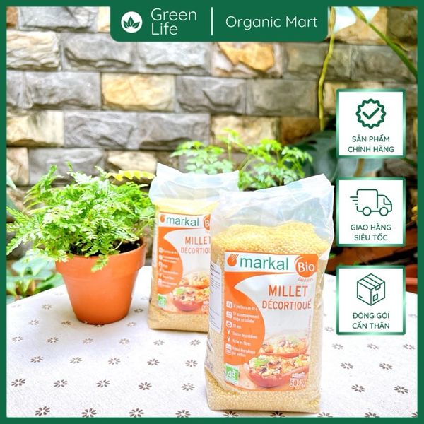 Hạt kê hữu cơ đã bóc vỏ Markal 500g