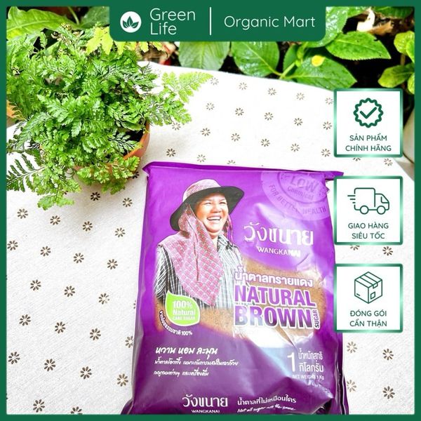 Đường Mía Thô Tự Nhiên Natural Brown 1kg Wangkanai