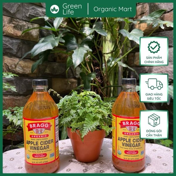 GIẤM TÁO HỮU CƠ BRAGG 475 ML ,946 ML