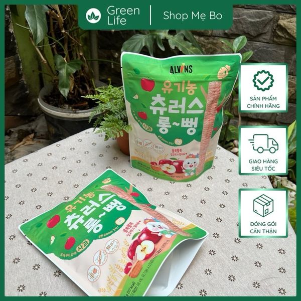 Bánh gạo ăn dặm hữu cơ cho bé dạng thanh Alvins 30g