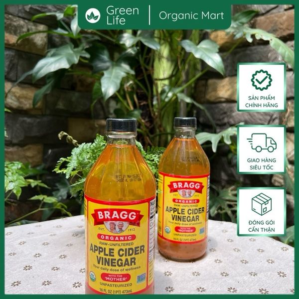 GIẤM TÁO HỮU CƠ BRAGG 475 ML ,946 ML