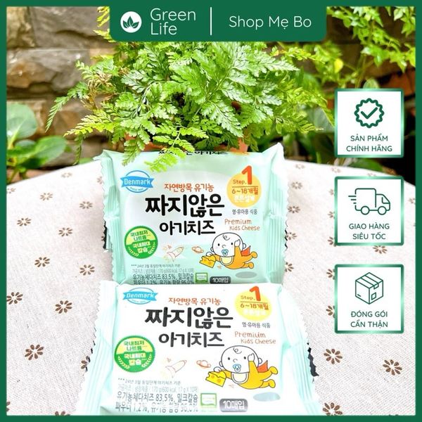 PHÔ MAI TÁCH MUỐI HỮU CƠ HÀN QUỐC DENMARK Vị Sữa/ Chuối/ Bí đỏ 6M+