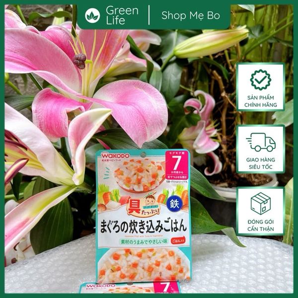 Cháo ăn liền Wakodo ăn dặm cho bé 7m+ 9m+ đủ vị 80g