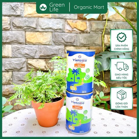 Nước cốt dừa organic Vietcoco lon 400ml