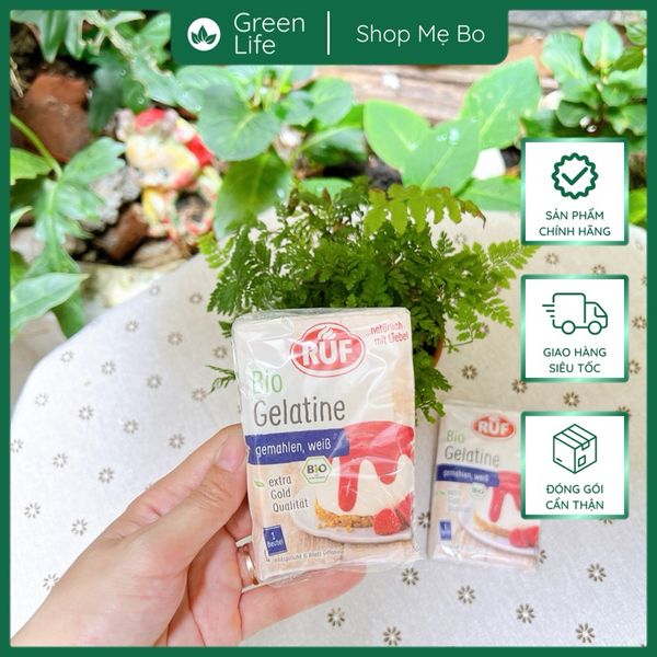 Bột Gelatine hữu cơ RUF Đức cho bé ăn dặm 6 tháng 3 gói x 9g