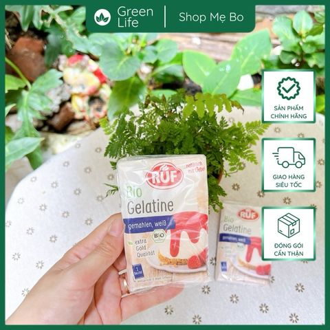 Bột Gelatine hữu cơ RUF Đức cho bé ăn dặm 6 tháng 3 gói x 9g