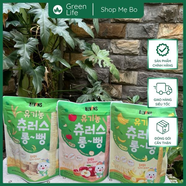Bánh gạo ăn dặm hữu cơ cho bé dạng thanh Alvins 30g
