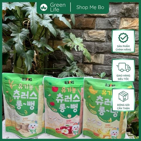 Bánh gạo ăn dặm hữu cơ cho bé dạng thanh Alvins 30g