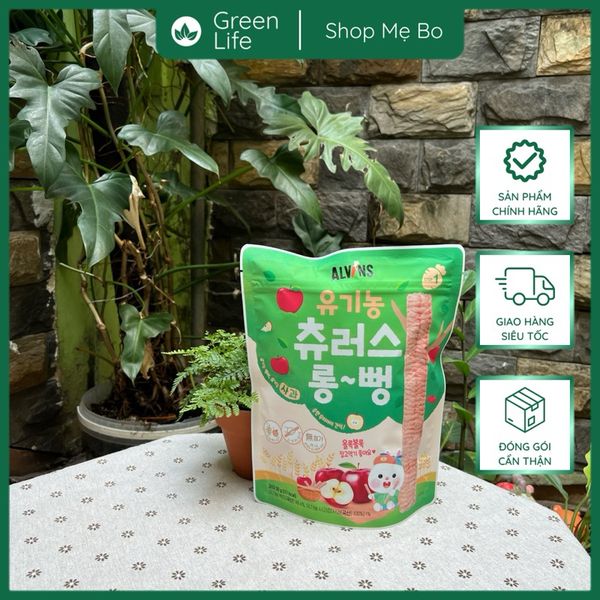 Bánh gạo ăn dặm hữu cơ cho bé dạng thanh Alvins 30g