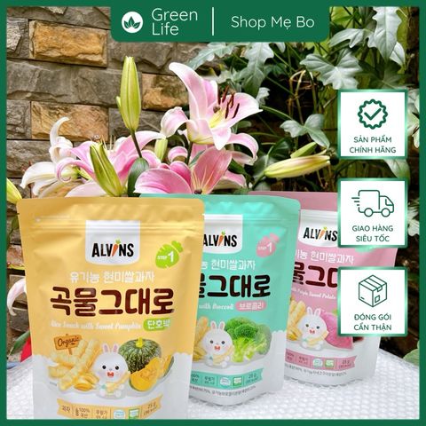 BÁNH GẠO LỨT HỮU CƠ ĂN DẶM DẠNG QUE ALVINS CHO BÉ TỪ 6M+ ( 25G )