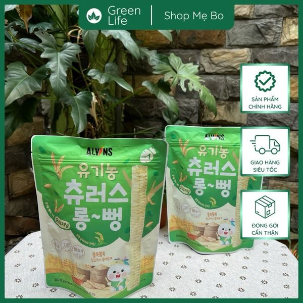 Bánh gạo ăn dặm hữu cơ cho bé dạng thanh Alvins 30g