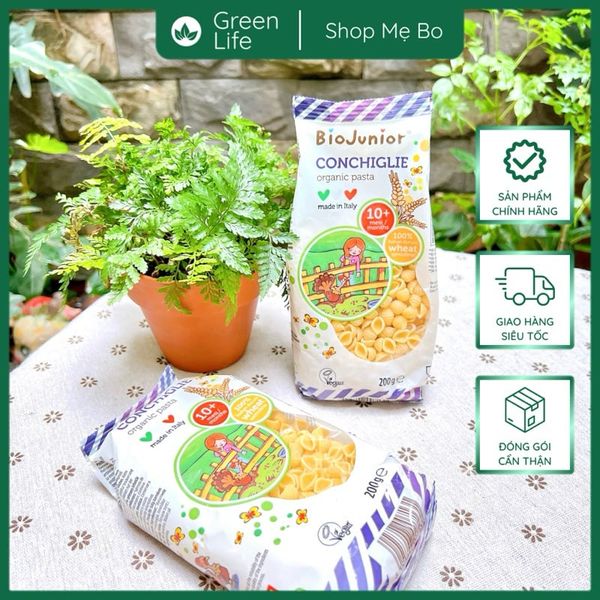 Mì nui ăn dặm hữu cơ cho bé hình chữ cái Bio Junior 200g (Từ 8 tháng tuổi)