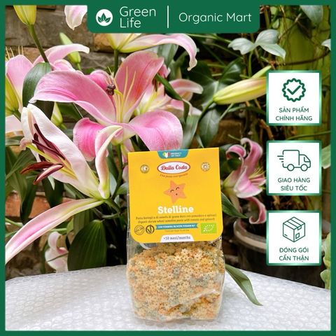 Nui Hữu Cơ Rau Củ Cho Bé Dalla Costa Hình Sao 200g - Dalla Costa Organic Baby Pasta Stelline