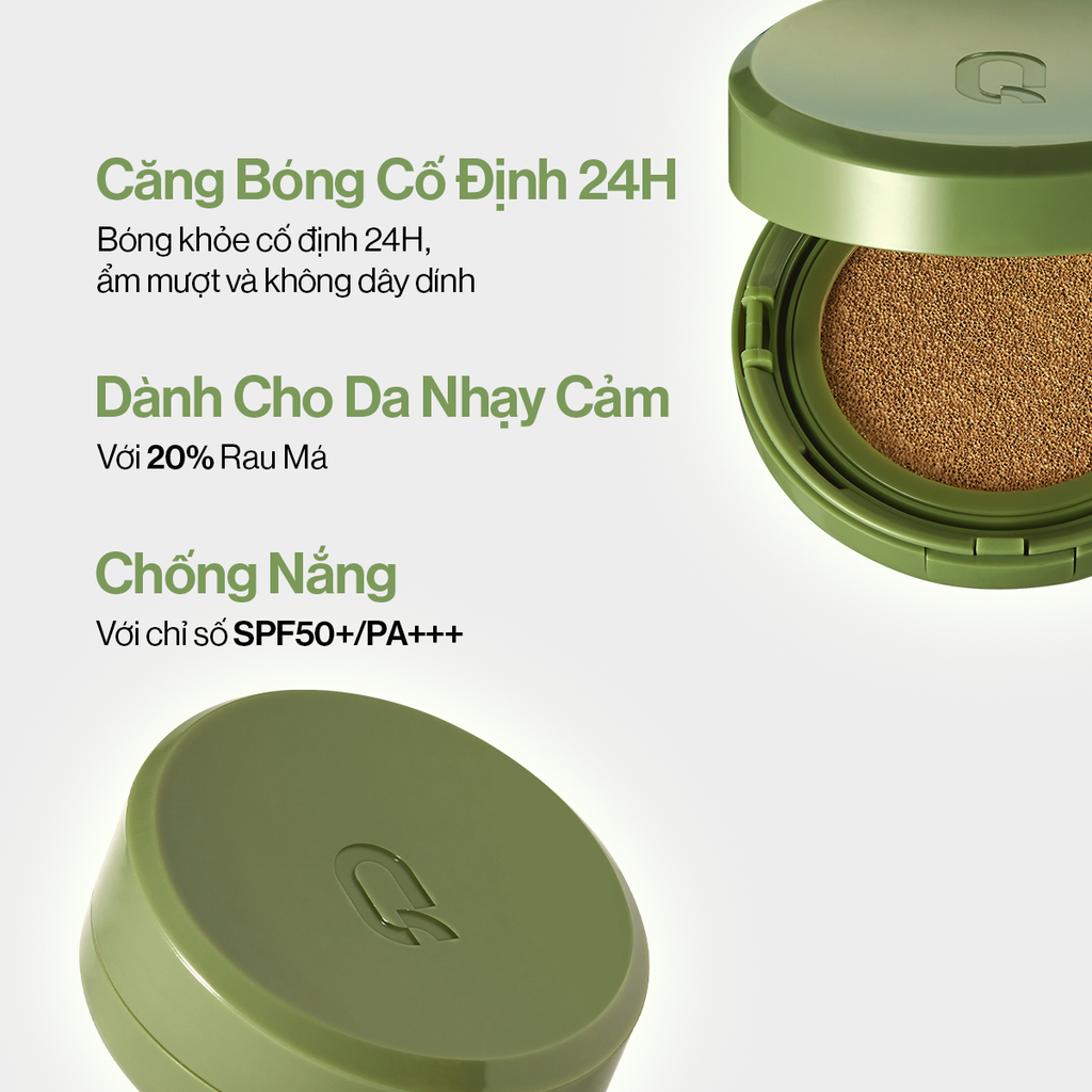 Phấn Nước Căng Bóng Glamrr Q Vegan Super Glow Cushion SPF50+/PA++++ (1 lõi x 15g)