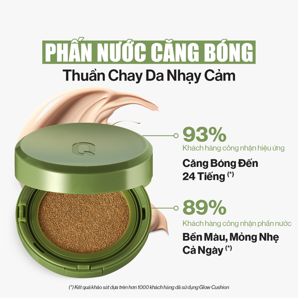 Phấn Nước Căng Bóng Glamrr Q Vegan Super Glow Cushion SPF50 /PA (1 lõi x 15g)