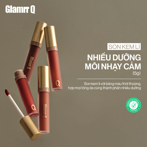 Son Kem Lì Glamrr Q Long Wear Lip Cream Full Size (5g)