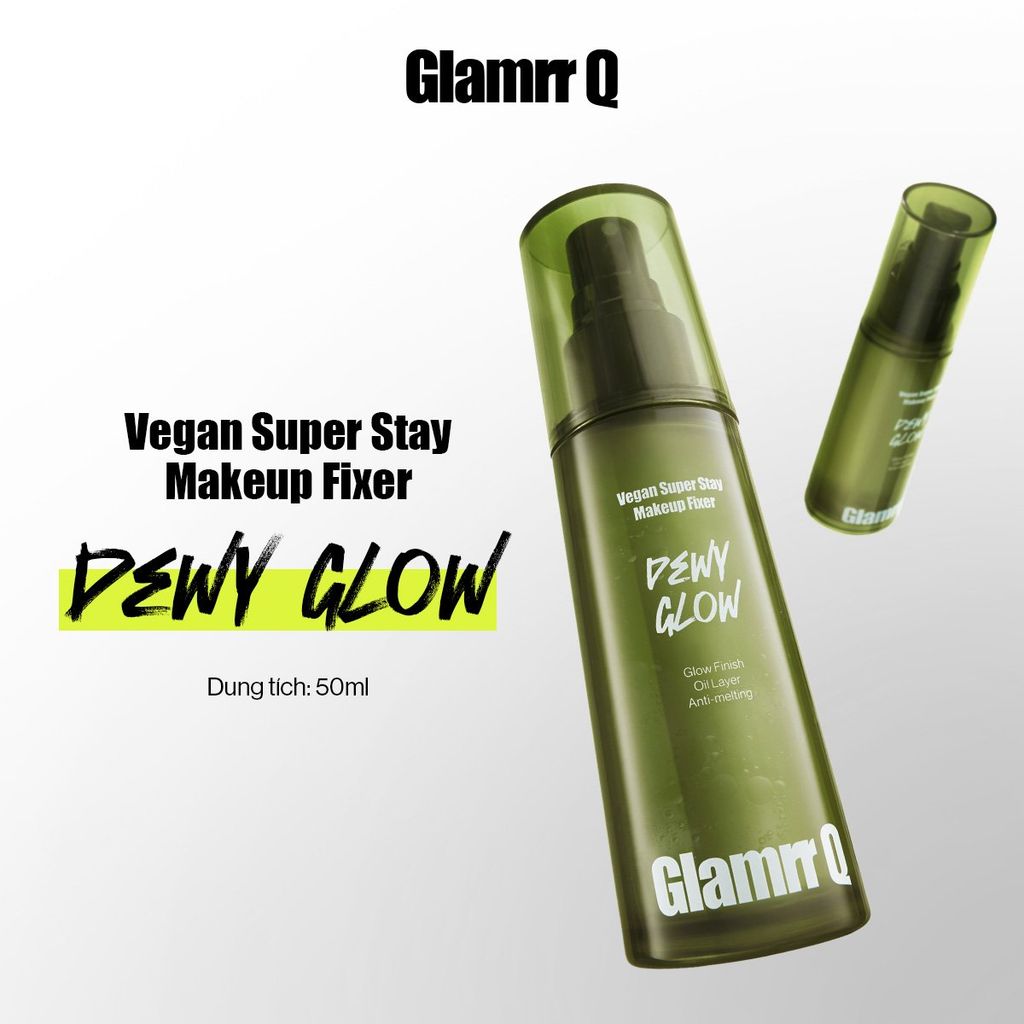 Xịt Khóa Nền Glamrr Q Vegan Super Stay Makeup Fixer (50ml)