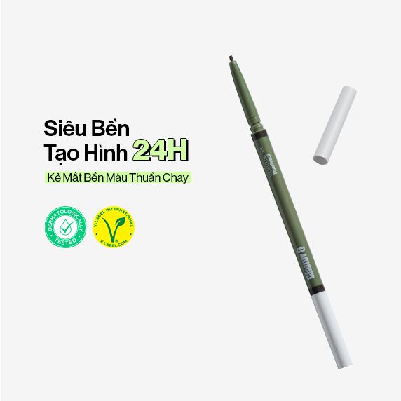 Chì Kẻ Mày Glamrr Q Bền Màu Thuần Chay Vegan Super Stay Brow Pencil (0.08g)
